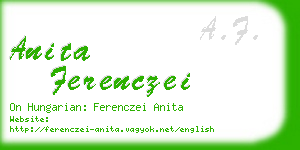 anita ferenczei business card